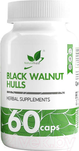 Изображение товара Пищевая добавка NaturalSupp Скорлупа черного ореха (60капсул)