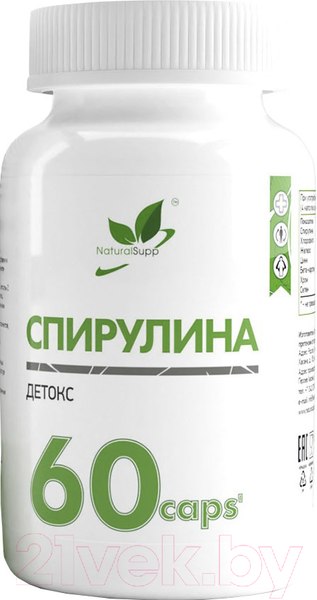 Изображение товара Пищевая добавка NaturalSupp Спирулина 500мл (60капсул)