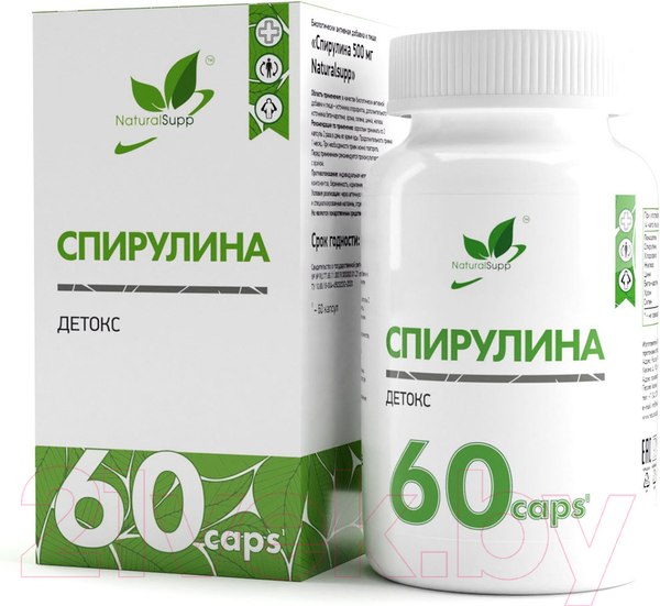 Изображение товара Пищевая добавка NaturalSupp Спирулина 500мл (60капсул)