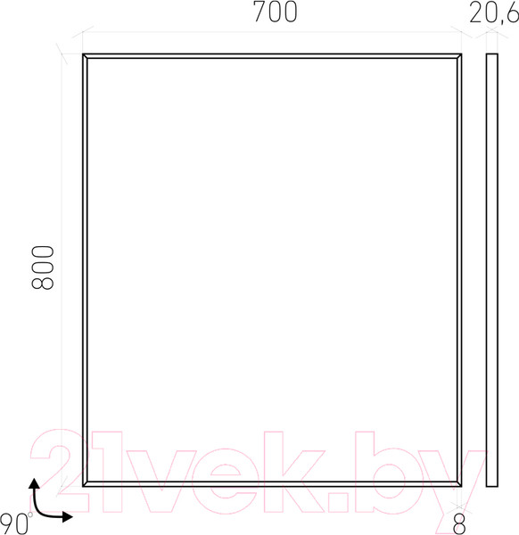 Изображение товара Зеркало Laparet Focus 70x80 / LF-MIR-70-00