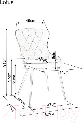 Изображение товара Стул Signal Lotus Velvet (Bluvel 85 бирюзовый/черный)
