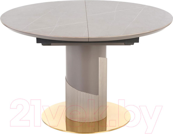 Изображение товара Обеденный стол Halmar Muscat 120-160x120x76 / V-CH-MUSCAT-ST (серый мрамор/светло-серый/золото)