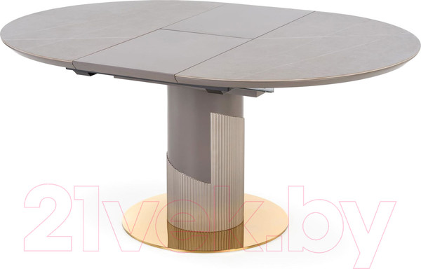 Изображение товара Обеденный стол Halmar Muscat 120-160x120x76 / V-CH-MUSCAT-ST (серый мрамор/светло-серый/золото)