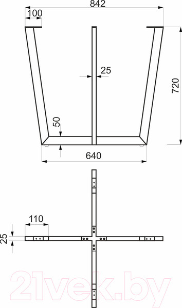 Изображение товара Подстолье AKS Ingrid 720 (черный)
