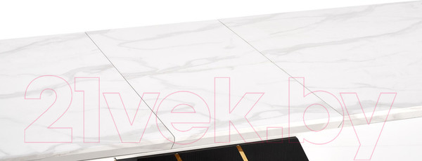 Изображение товара Обеденный стол Halmar Vincenzo 160-200x90x77 (белый мрамор/черный/золото)