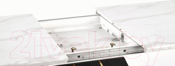 Изображение товара Обеденный стол Halmar Vincenzo 160-200x90x77 (белый мрамор/черный/золото)