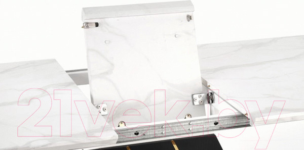 Изображение товара Обеденный стол Halmar Vincenzo 160-200x90x77 (белый мрамор/черный/золото)