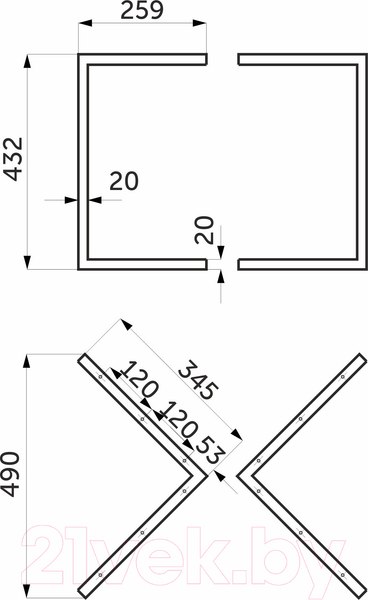 Изображение товара Подстолье AKS Tres Mini 432 (черный)