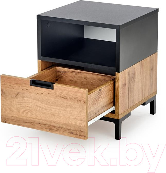 Изображение товара Прикроватная тумба Halmar Silvia (дуб вотан/черный)