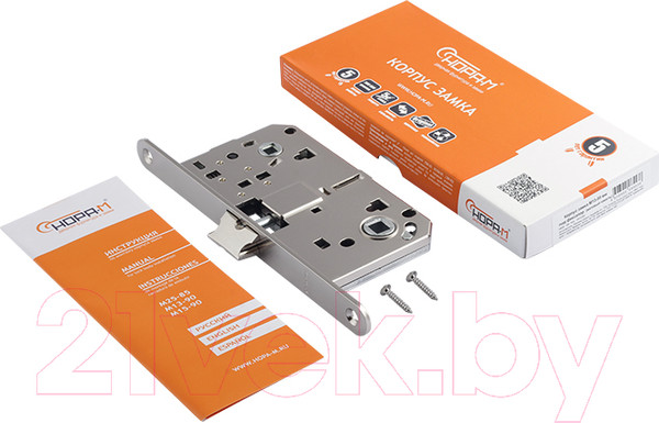 Изображение товара Замок врезной Нора-М 13-90 М под фиксатор (матовый никель)