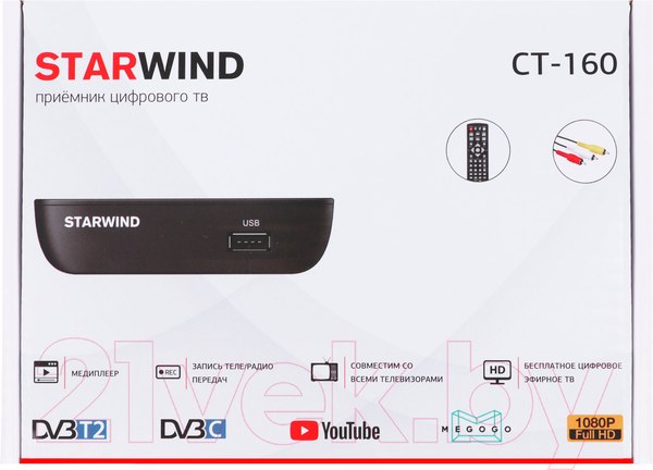 Изображение товара Тюнер цифрового телевидения StarWind CT-160