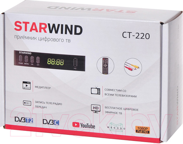 Изображение товара Тюнер цифрового телевидения StarWind CT-220