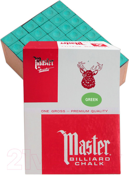 Изображение товара Мел для бильярда Tweeten Master А144 (144шт, зеленый)