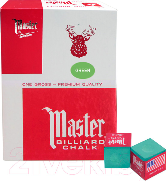 Изображение товара Мел для бильярда Tweeten Master А144 (144шт, зеленый)