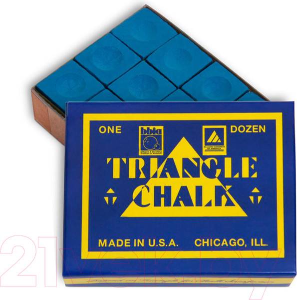 Изображение товара Мел для бильярда Tweeten Triangle 200 (12шт, синий)