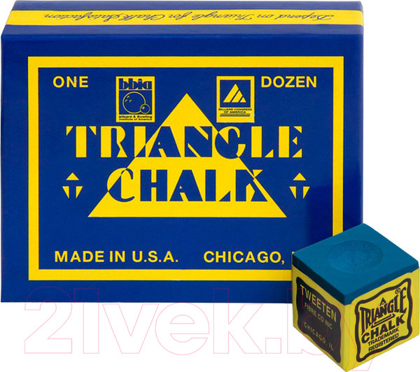 Изображение товара Мел для бильярда Tweeten Triangle 200 (12шт, синий)