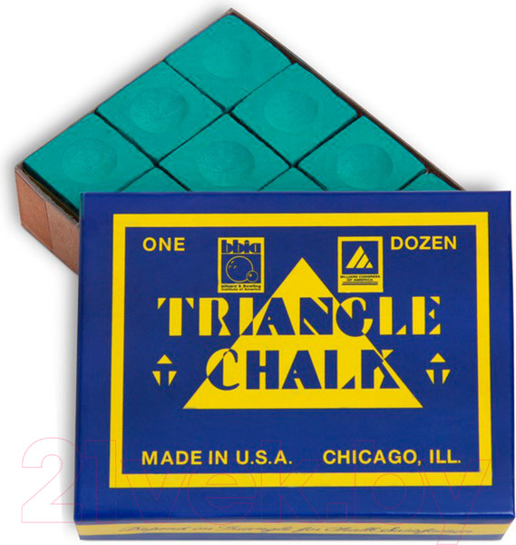 Изображение товара Мел для бильярда Tweeten Triangle 200 (12шт, зеленый)