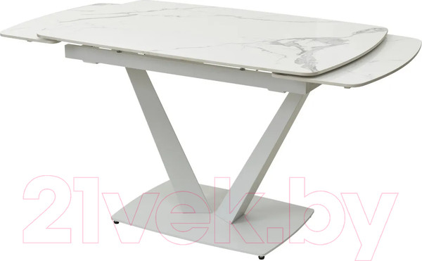 Изображение товара Обеденный стол M-City Alatri 120 Gloss / 614M04391 (Staturio White Solid Ceramic/White)