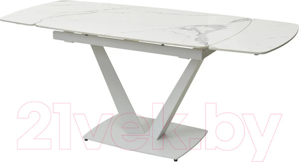 Изображение товара Обеденный стол M-City Alatri 120 Gloss / 614M04391 (Staturio White Solid Ceramic/White)