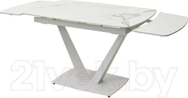 Изображение товара Обеденный стол M-City Alatri 120 Gloss / 614M04391 (Staturio White Solid Ceramic/White)