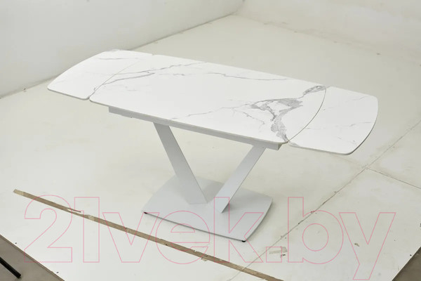 Изображение товара Обеденный стол M-City Alatri 120 Gloss / 614M04391 (Staturio White Solid Ceramic/White)