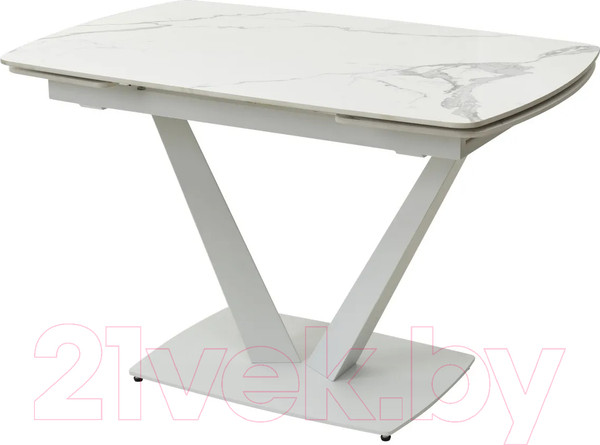 Изображение товара Обеденный стол M-City Alatri 120 Gloss / 614M04391 (Staturio White Solid Ceramic/White)