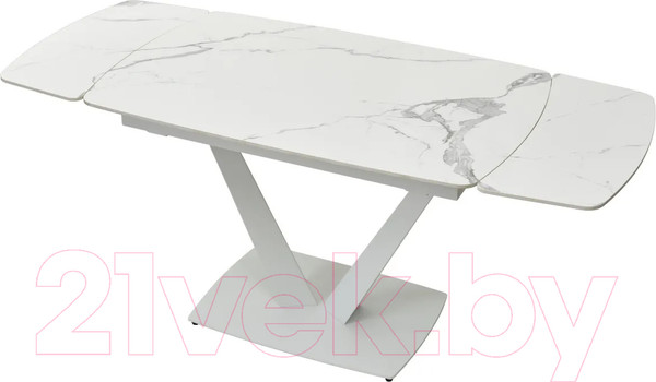 Изображение товара Обеденный стол M-City Alatri 120 Gloss / 614M04391 (Staturio White Solid Ceramic/White)