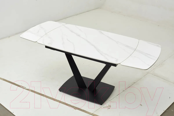 Изображение товара Обеденный стол M-City Alatri 120 Matt / 614M04390 (White Marble Solid Ceramic/Black)