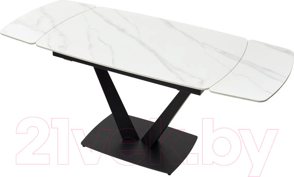 Изображение товара Обеденный стол M-City Alatri 120 Matt / 614M04390 (White Marble Solid Ceramic/Black)