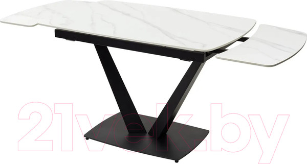 Изображение товара Обеденный стол M-City Alatri 120 Matt / 614M04390 (White Marble Solid Ceramic/Black)