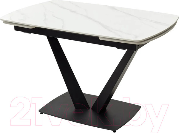 Изображение товара Обеденный стол M-City Alatri 120 Matt / 614M04390 (White Marble Solid Ceramic/Black)