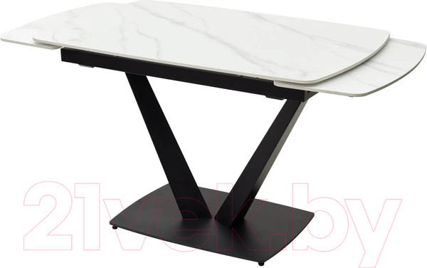 Изображение товара Обеденный стол M-City Alatri 120 Matt / 614M04390 (White Marble Solid Ceramic/Black)