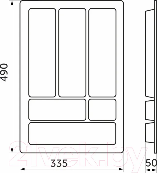 Изображение товара Органайзер для столовых приборов AKS Comfort 335x490 (металлик)