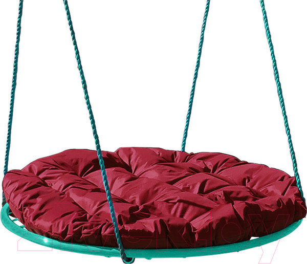 Изображение товара Качели подвесные M-Group Гнездо 0.6м 17019902 (бордовая подушка)
