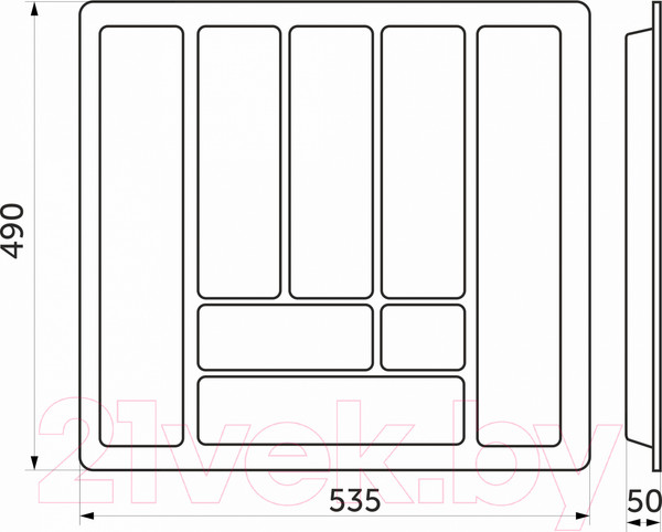 Изображение товара Органайзер для столовых приборов AKS Comfort 535x490 (белый)