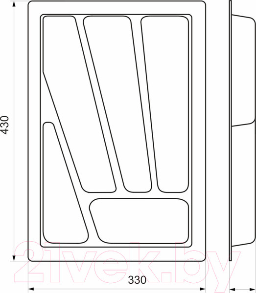 Изображение товара Органайзер для столовых приборов AKS Verso 330x430 (белый)