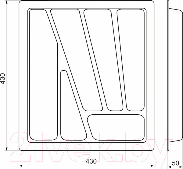 Изображение товара Органайзер для столовых приборов AKS Verso 430x430 (белый)