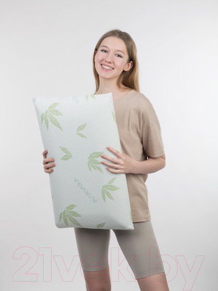 Изображение товара Подушка для сна Familytex ППУМ с памятью формы (37x58x8.5, алоэ вера)