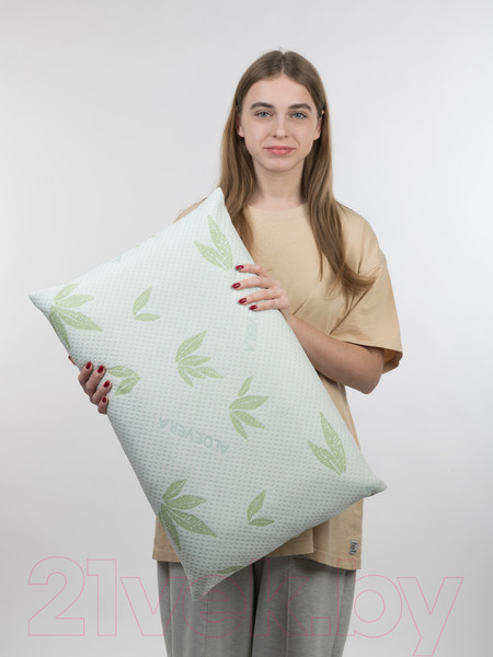 Изображение товара Подушка для сна Familytex ППУМ с памятью формы (37x58x10.5, алоэ вера)
