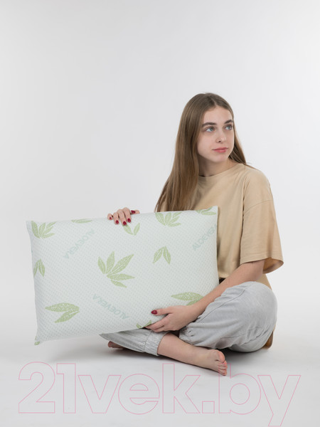 Изображение товара Подушка для сна Familytex ППУМ с памятью формы (37x58x10.5, алоэ вера)