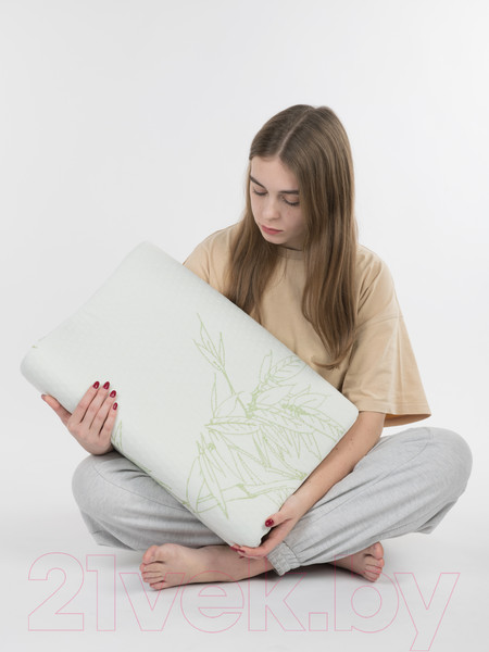 Изображение товара Подушка для сна Familytex ППУМ с памятью формы (50x38x10/12, бамбук)