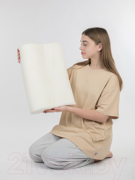Изображение товара Подушка для сна Familytex ППУМ с памятью формы (50x33x8/11, тройной трикотаж)