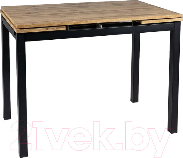 Изображение товара Обеденный стол Signal GD017 110-170x74 (дуб артизан/черный матовый)