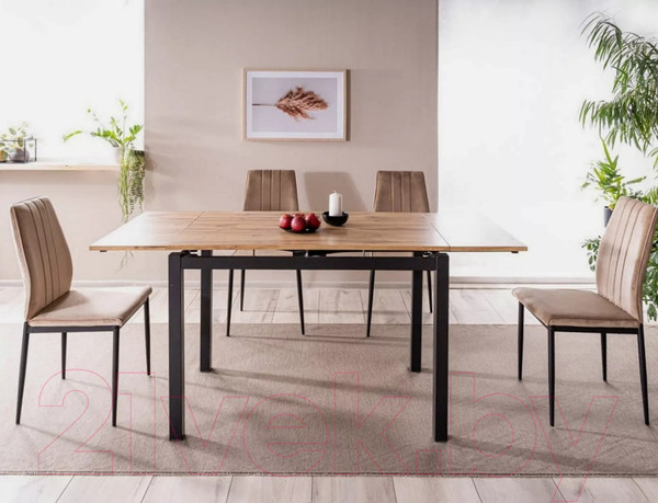 Изображение товара Обеденный стол Signal GD017 110-170x74 (дуб артизан/черный матовый)