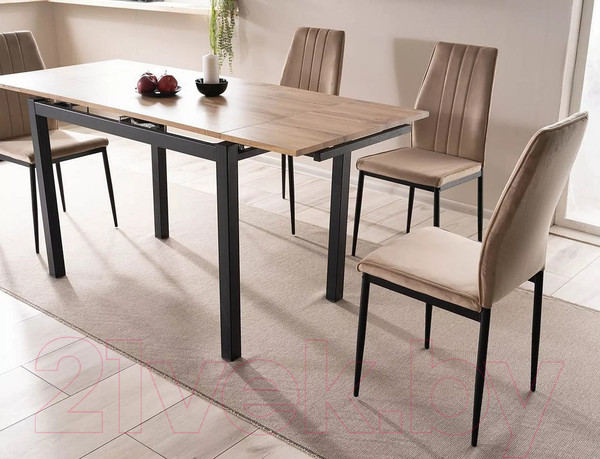 Изображение товара Обеденный стол Signal GD017 110-170x74 (дуб артизан/черный матовый)