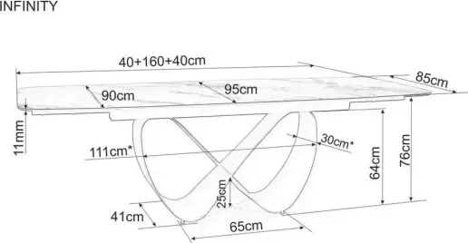 Изображение товара Обеденный стол Signal Infinity 160-240x95 (Ceramic бежевый травертин/кашемир)