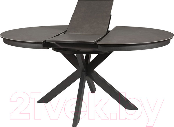 Изображение товара Обеденный стол Signal Porto Ceramic 120-160x120 (темно-серый мрамор/черный матовый)