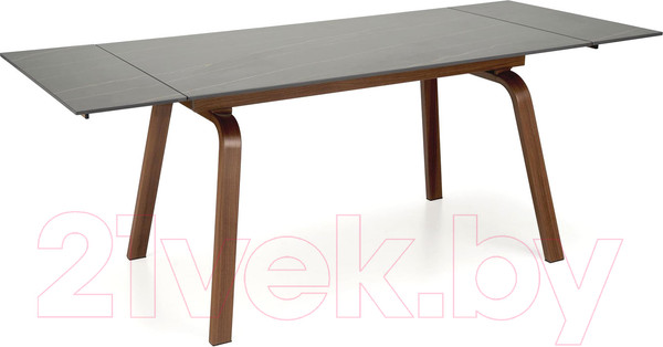 Изображение товара Обеденный стол Halmar Lozano 140-200x82x76 (черный мрамор/ореховый)