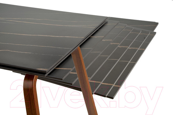 Изображение товара Обеденный стол Halmar Lozano 140-200x82x76 (черный мрамор/ореховый)