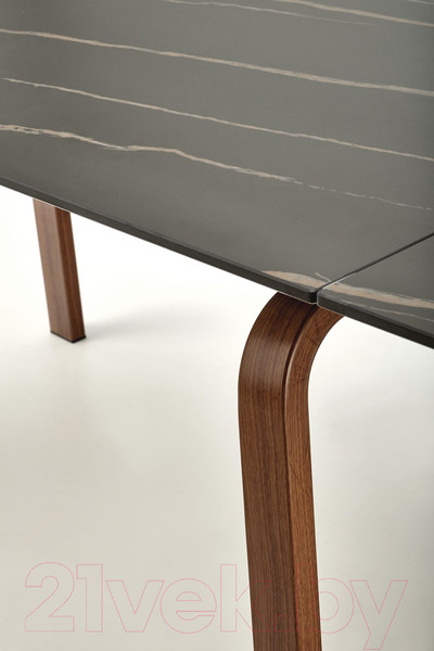 Изображение товара Обеденный стол Halmar Lozano 140-200x82x76 (черный мрамор/ореховый)